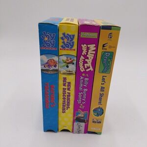 Kids 4 VHS Movie Lot Jay Jay The Jet Plane, Dragon Tales & Muppets 90s Tested